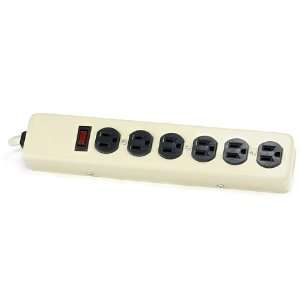  6 Outlet Power Strip   200 Joules   Metal w/ 10ft Cord 
