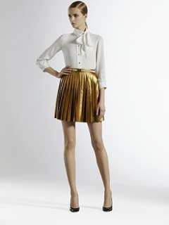 Gucci   Pleated Leather Skirt    
