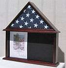 Military Shadow Box 5X9.5 Flag Display Case, Made of Solid Wood 