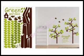 LARGE SIZE GREEN TREES & QUOTE   Removable Wall Stickers Home Shop 