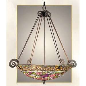    Creswick Antique Bronze Tiffany Ceiling Lamp
