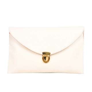 Ladies Vintage Hang Bag Envelope clutch Faux Leather Purse with Chain 