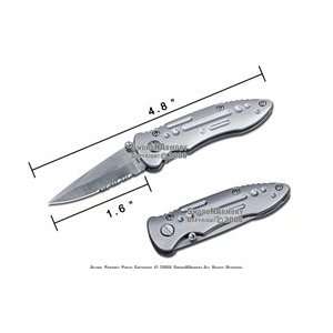   Folder Knife Liner Lock Knife With Serrated Blade