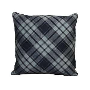  Rose Tree Palisades 20 Inch Square Plaid Pillow, Navy 