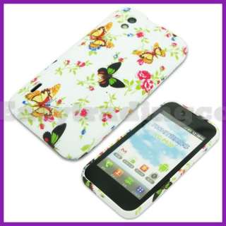   Rubber Case Cover LG Optimus Black P970 Green Yellow Butterfly  