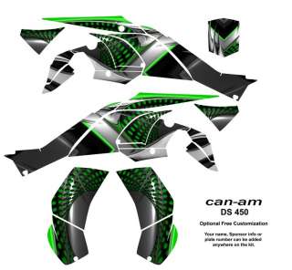   graphic kit for can am ds 450 2008 2010 part number ds450 7777green