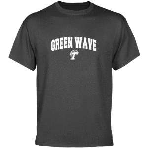  Tulane Green Wave Charcoal Logo Arch T shirt Sports 
