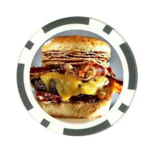  Bacon Cheeseburger Poker Chip Card Guard Great Gift Idea 