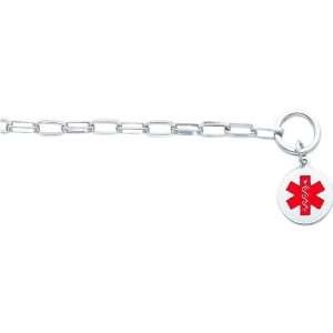    Sterling Silver Disc Fancy Link Medical ID Bracelet 7.75 Jewelry
