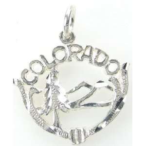 Colorado Mountain and Trees charm in sterling silver 