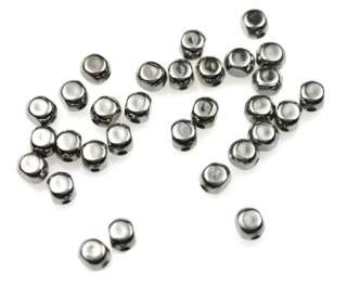 144 Black Oxide Roundish Square Beads 4MM  