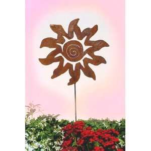  Metal sculpture garden stakes sun burst 7803 Patio, Lawn 