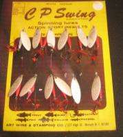 Vintage World Famous CP SWING, Spinning Lures, ART WIRE Stamping Co 