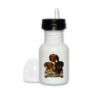  Sippy Cup Black Lid Dachshund Trio with Bone Name Plate 