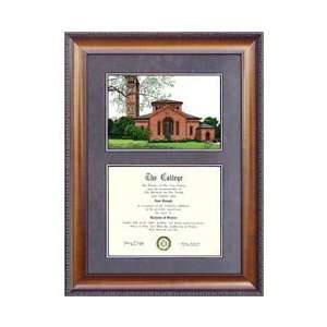  Hampton University Suede Mat Diploma Frame with Lithograph 
