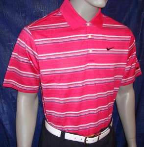   Tiger Woods Merc Textured Strp Tour w/ Ribbon Golf Polo Shirt  