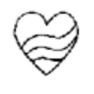  Design Stamp, Whimsical, Heart with Lines Arts, Crafts 