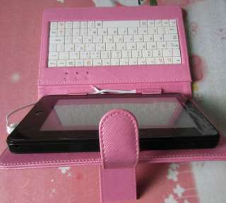Stand Holder Leather Case&Keyboard Pink USB2.0 for 7 Tablet PC Epad 