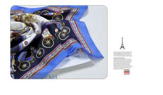 Fashion Carriage Printed Scarves 100% Silk Square Scarf  