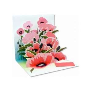  Pop Up Greeting Card Pink Poppies Up With Paper #1010 