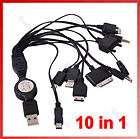   10 in 1 USB Multi Charger Retractable Phone Cable Fr Nokia i phone PSP