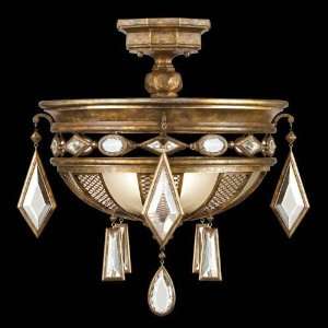 Fine Art Lamps 7114403 Bronze Patina / Clear Encased Gems 3 Light Semi 