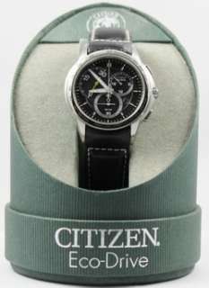 New Citizen Calibre 5700 Chronograph Eco Drive Mens Leather Watch 