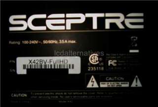Repair Kit, Sceptre X42BV FULL HD, LCD TV, Capacitors Only, Not the 