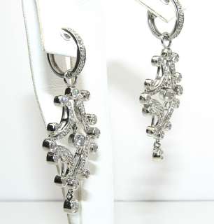 Glittery Romantic Diamond Chandelier Earrings 3cts  