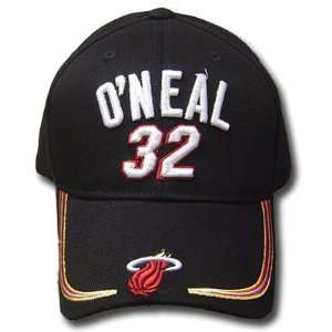 NBA MIAMI HEAT SHAQ SHAQUILLE ONEAL BLACK CAP HAT ADJ  