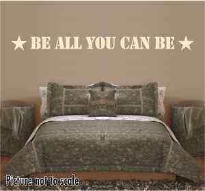 BE ALL YOU CAN BE military wall decal   kids room decor  