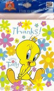 TWEETY BIRD LOONEY TUNES Party Supplies THANK YOU NOTES 726528073479 