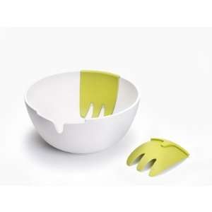  Hands On Salad Bowl and Servers in White