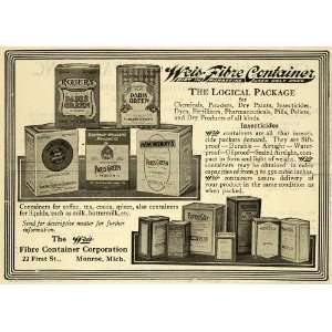 1922 Ad Weis Fibre Container Insecticides Chemical Engineering Paint 