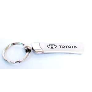  Toyota Logo Chrome Blade Shape Keychain Key Fob Ring 