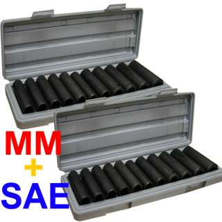 24pcs 1 2 deep socket sae mm with blow mould