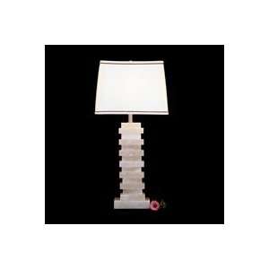 com Art Deco/Retro 1022   Alabaster Square Stepped Column Table Lamp 