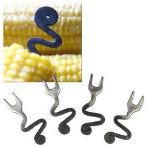    Corn Cob Picks, Swirly Set of 4 Service Ware