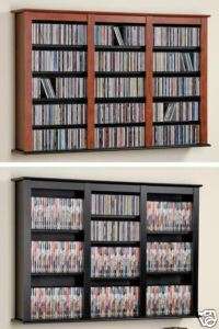 CD/DVD/VHS Triple Wall Mount Storage Rack/Cabinet  