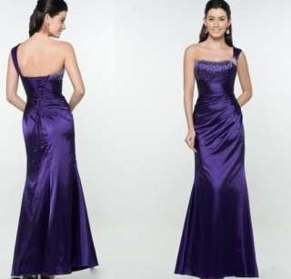 Silk Purple Formal Prom/Bridesmaid Cocktail Party Evening Dress New UK 