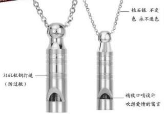 JN44 Stainless Steel I Love You Whistle Couple Necklace  