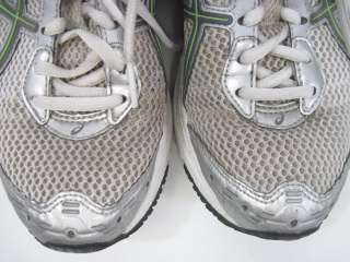 you are bidding on a pair of asics gray lime running shoes sneakers 