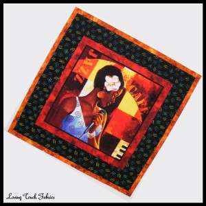 In The Mood~ Music African American Fabric Panel 14 #C  