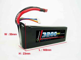 RC Battery 25C 50C 3200mAh 14.8V 4S High Discharge LiPo  