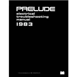   1983 HONDA PRELUDE Electrical Troubleshooting Manual Book Automotive