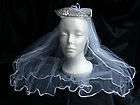 new bridal flower girl 1st Communion tiara crown white veil