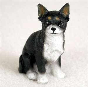 Chihuahua Mini Resin Dog Figurine Statue Hand Painted Black  