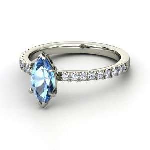  Cara Ring, Marquise Blue Topaz Sterling Silver Ring with 