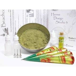   Paste And Powder Henna Tattoo Starter Kit With Transfer Paper And