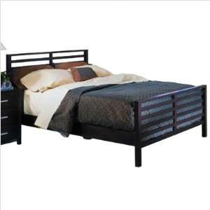  862 Series Panel Bed in Cappuccino with Lattice Headboard 